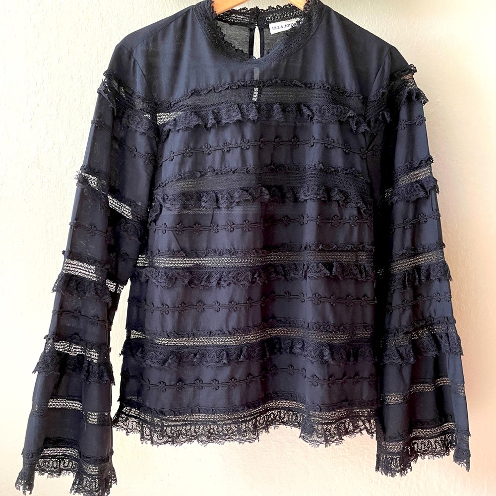 Ulla Johnson Ruffle Blouse with Bell Sleeves